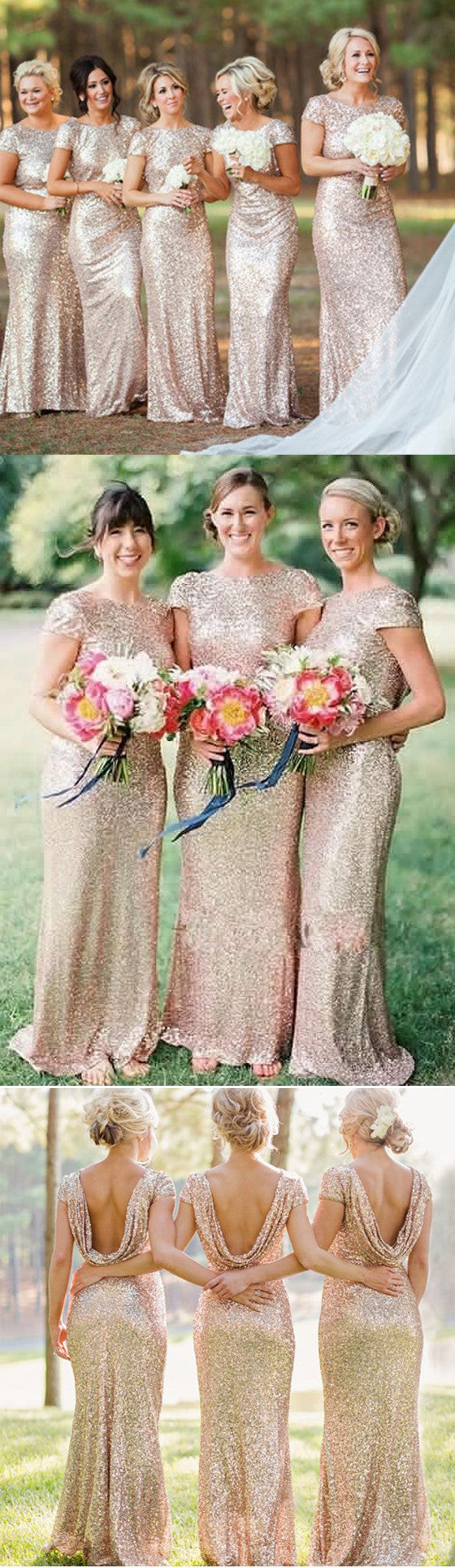 gold sequin bridesmaid dresses